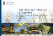 Sub-Nucleon Physics Programme Current Status & Outlook for Hadron Physics D G Ireland