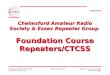 1 Chelmsford Amateur Radio Society Foundation Licence Course Murray Niman G6JYBSlide Set 8: v1.5, 21-Jan-2009 Repeaters/CTCSS Chelmsford Amateur Radio