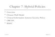 12/3/2015Slide #7-1 Chapter 7: Hybrid Policies Overview Chinese Wall Model Clinical Information Systems Security Policy ORCON RBAC