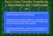 Part I: Gene Transfer Transduction,Transfection and Transformation Transduction-transfer of bacterial gene from one bacterium to another by a bacteriophage