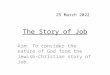 The Story of Job Aim: To consider the nature of God from the Jewish-Christian story of Job. 04 December 2015