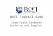 BOFI Federal Bank Good Faith Estimate Guidance and Samples 1