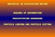 OBSTACLES IN DISLOCATION MOTION REGIMES OF DEFORMATION PRECIPITATION HARDENING PARTICLE LOOPING AND PARTICLE CUTTING