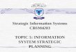 1 Strategic Information Systems CBSM4203 TOPIC 5: INFORMATION SYSTEM STRATEGIC PLANNING