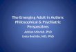 The Emerging Adult in Autism: Philosophical & Psychiatric Perspectives Adrian Mirvish, PhD Lissa Rechtin, MD, PhD
