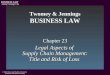 © 2004 West Legal Studies in Business A Division of Thomson Learning BUSINESS LAW Twomey Jennings 1 st Ed. Twomey & Jennings BUSINESS LAW Chapter 23 Legal