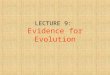 LECTURE 9: Evidence for Evolution. 2 Abandoned The Idea That Species Were Perfect & UnchangingAbandoned The Idea That Species Were Perfect & Unchanging