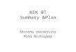 KEK BT Summary &Plan Shinshu University Miho Nishiyama