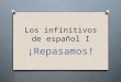 Los infinitivos de español I ¡Repasamos!. abrir afeitarse