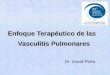 Enfoque Terapéutico de las Enfoque Terapéutico de las Vasculitis Pulmonares Vasculitis Pulmonares Dr. David Peña