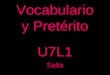 Vocabulario y Pretérito U7L1 Salta. digital camera la cámara digital