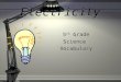 Electricity 5 th Grade Science Vocabulary 5 th Grade Science Vocabulary