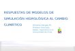 RESPUESTAS DE MODELOS DE SIMULACIÓN HIDROLÓGICA AL CAMBIO CLIMÁTICO Ximena Vargas M. Profesor Asociado Depto. Ingeniería Civil Universidad de Chile
