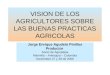 VISION DE LOS AGRICULTORES SOBRE LAS BUENAS PRACTICAS AGRICOLAS Jorge Enrique Agudelo Pinillos Productor Socio de Agropaisa Marinilla – Antioquia – Colombia