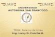 Balance de Linea TEMA: Balance de Linea Ing. Larry D. Concha B. UNIVERSIDAD AUTONOMA SAN FRANCISCO