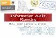Information Audit Planning M.C. Juan Carlos Olivares Rojas Department of Computer and System Instituto Tecnológico de Morelia jcolivar@itmorelia.edu.mx