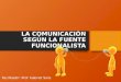 LA COMUNICACIÓN SEGÚN LA FUENTE FUNCIONALISTA Facilitador: Prof. Gabriel Solis