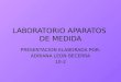 LABORATORIO APARATOS DE MEDIDA PRESENTACION ELABORADA POR: ADRIANA LEON BECERRA 10-2