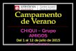 Campamento de Verano CHIQUI – Grupo AMIGOS Del 1 al 12 de julio de 2015 Allariz – Ourense