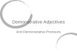 Demonstrative Adjectives And Demonstrative Pronouns