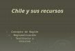 Chile y sus recursos  Concepto de Región  Regionalización  Territorio y recursos