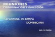 REUNIONES COORDINACIÒN Y DIRECCIÒN ACADEMIA OLÌMPICA ACADEMIA OLÌMPICA DOMINICANA DOMINICANA Luis E. Cumba