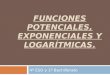 FUNCIONES POTENCIALES, EXPONENCIALES Y LOGARÍTMICAS. 4º ESO y 1º Bachillerato