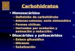 IBt/UNAM Carbohidratos Monosacáridos –Definición de carbohidrato –Aldosas-cetosas; serie sistemática –Formas cíclicas. –Derivados por oxidación y aminación