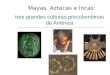 Tres grandes culturas precolombinas de América Mayas, Aztecas e Incas: