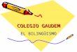 COLEGIO GAUDEM EL BILINGÜISMO. COLEGIO GAUDEM Centro educativo concertado de educación compartida bilingüe. Constituido por una cooperativa de profesionales
