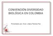 CONVENCIÓN DIVERSIDAD BIOLÓGICA EN COLOMBIA Presentado por: Ecol. Liliana Patricia Paz