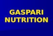 GASPARI NUTRITION. Suplementos Nutricionales La suplementación nutricional es hoy fundamental para una nutrición adecuada. La suplementación nutricional