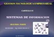 SISTEMAS DE INFORMACION (2) Ing. Adolfo Marcelo A.1 CAPITULO IV SEGUNDA PARTE PROFESOR: Ing. Adolfo Marcelo A