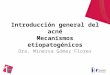 Introducción general del acné Mecanismos etiopatogénicos Dra. Minerva Gómez Flores