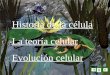 Historia de la célula Historia de la célula La teoría celular La teoría celular Evolución celular Evolución celular