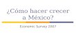 ¿Cómo hacer crecer a México? Economic Survey 2007