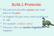PastThe preterite describes actions that took place in the past. –edIn English the past tense verbs usually end in –ed. For example: walked, talked However,
