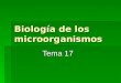 Pulse para añadir texto Biología de los microorganismos Tema 17