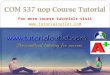 COM 537(UOP) uop course tutorial/tutorialoutlet