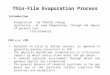 Thin-Film Evaporation Process