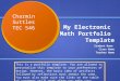 My Electronic  Math Portfolio  Template