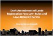 Draft Amendment of Lands Registration Fees Law, Rules and Laws Related Thereto