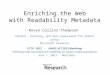 Enriching the Web with Readability Metadata