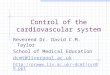 Control of the cardiovascular system