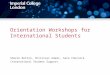 Orientation Workshops for International Students
