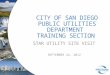 CITY OF SAN DIEGO PUBLIC UTILITIES DEPARTMENT  TRAINING SECTION