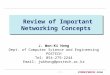 Review of Important Networking Concepts