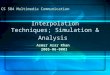 Interpolation Techniques; Simulation & Analysis