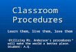 Classroom  Procedures