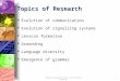 Topics of Research